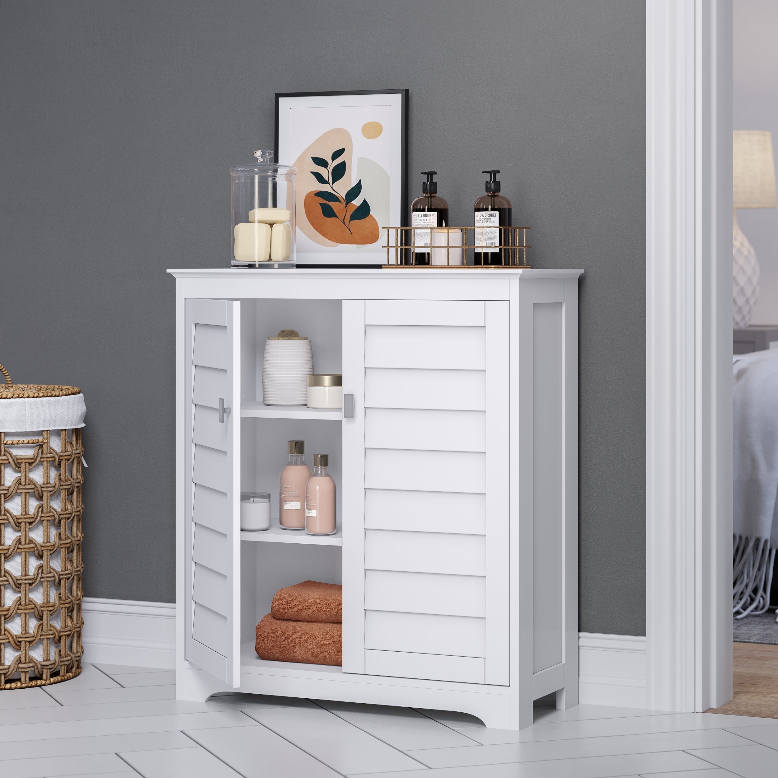 RiverRidge Brookfield 28.5-in x 32.31-in x 11.81-in White Freestanding ...