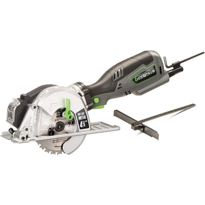 5.8 Amp 4-3/4 in. Control Grip Metal Cutting Compact Circular Saw with Chip Collector and Metal Cutting Blade - Super Arbor