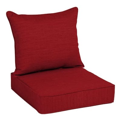 allen + roth 2-Piece Cherry Red Deep Seat Patio Chair Cushion - Super Arbor