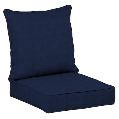allen + roth 2-Piece Madera Linen Navy Deep Seat Patio Chair Cushion - Super Arbor