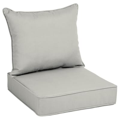 allen + roth 2-Piece Madera Linen Dove Grey Deep Seat Patio Chair Cushion - Super Arbor