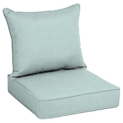allen + roth 2-Piece Madera Linen Sea Breeze Deep Seat Patio Chair Cushion - Super Arbor