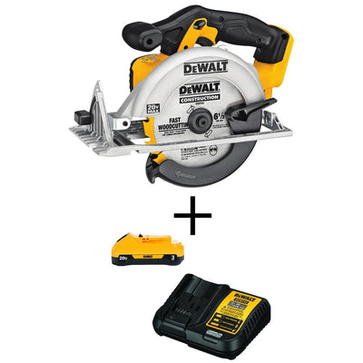 20-Volt MAX Li-Ion Cordless 6-1/2 in. Circular Saw (Tool-Only) with 20-Volt MAX Li-Ion Battery Pack 3.0Ah with Charger - Super Arbor
