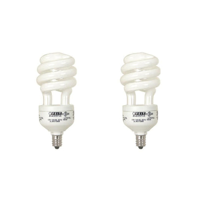 60-Watt Equivalent Soft White A19 Spiral Candelabra CFL Light Bulb (2-Pack) - Super Arbor