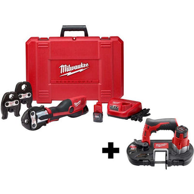 M12 12-Volt Lithium-Ion Force Logic Cordless Press Tool Kit with M12 Bandsaw - Super Arbor