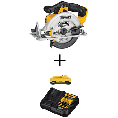 20-Volt MAX Li-Ion Cordless 6-1/2 in. Circular Saw (Tool-Only) w/20-Volt Max Li-Ion 4.0 Ah Battery & Charger Starter Kit - Super Arbor