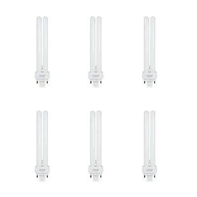 26W Equiv PL CFLNI Quad Tube 4-Pin Plug-in G24Q-3 Base Compact Fluorescent CFL Light Bulb, Cool White 4100K (6-Pack) - Super Arbor