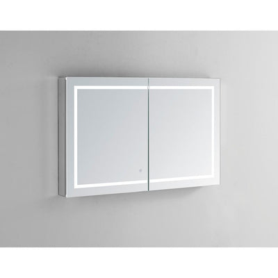Royale Plus 48 in W x 30 in. H Recessed or Surface Mount Medicine Cabinet with Bi-View Door,LED Lighting,Mirror Defogger - Super Arbor