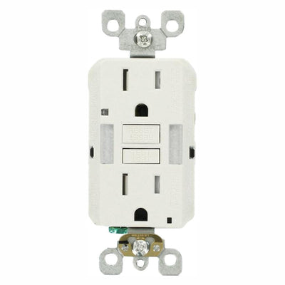 15 Amp Self-Test SmartlockPro Combo Duplex Guide Light and Tamper Resistant GFCI Outlet, White (3-Pack) - Super Arbor