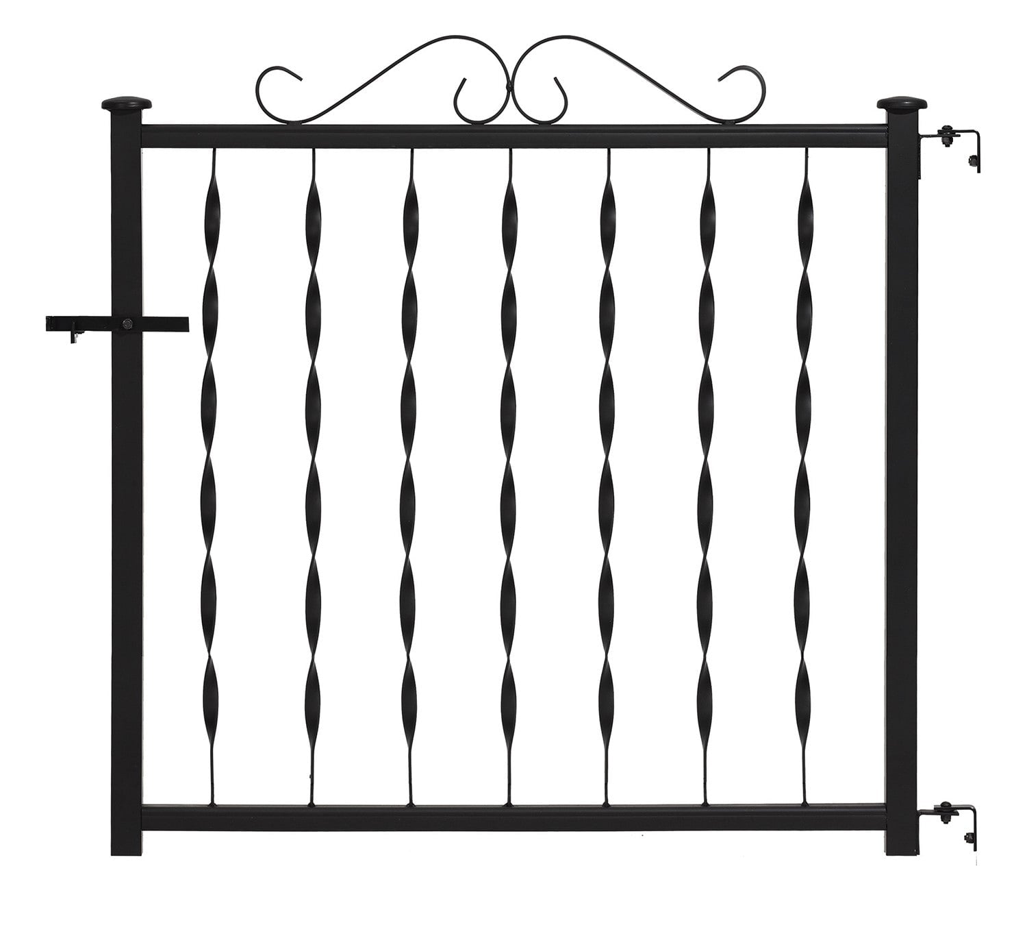Gilpin Windsor Plus 32-1/4-in L x 28-in H Black Metal Deck Railing Gat ...