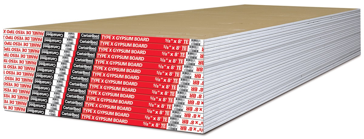 CertainTeed 5/8-in x 4-ft x 8-ft Fire Resistant Type X Drywall Panel ...
