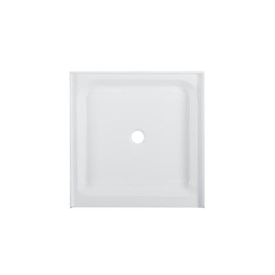 Voltaire 36 in. x 36 in. Acrylic, Single-Threshold, Center Drain, Shower Base in White - Super Arbor