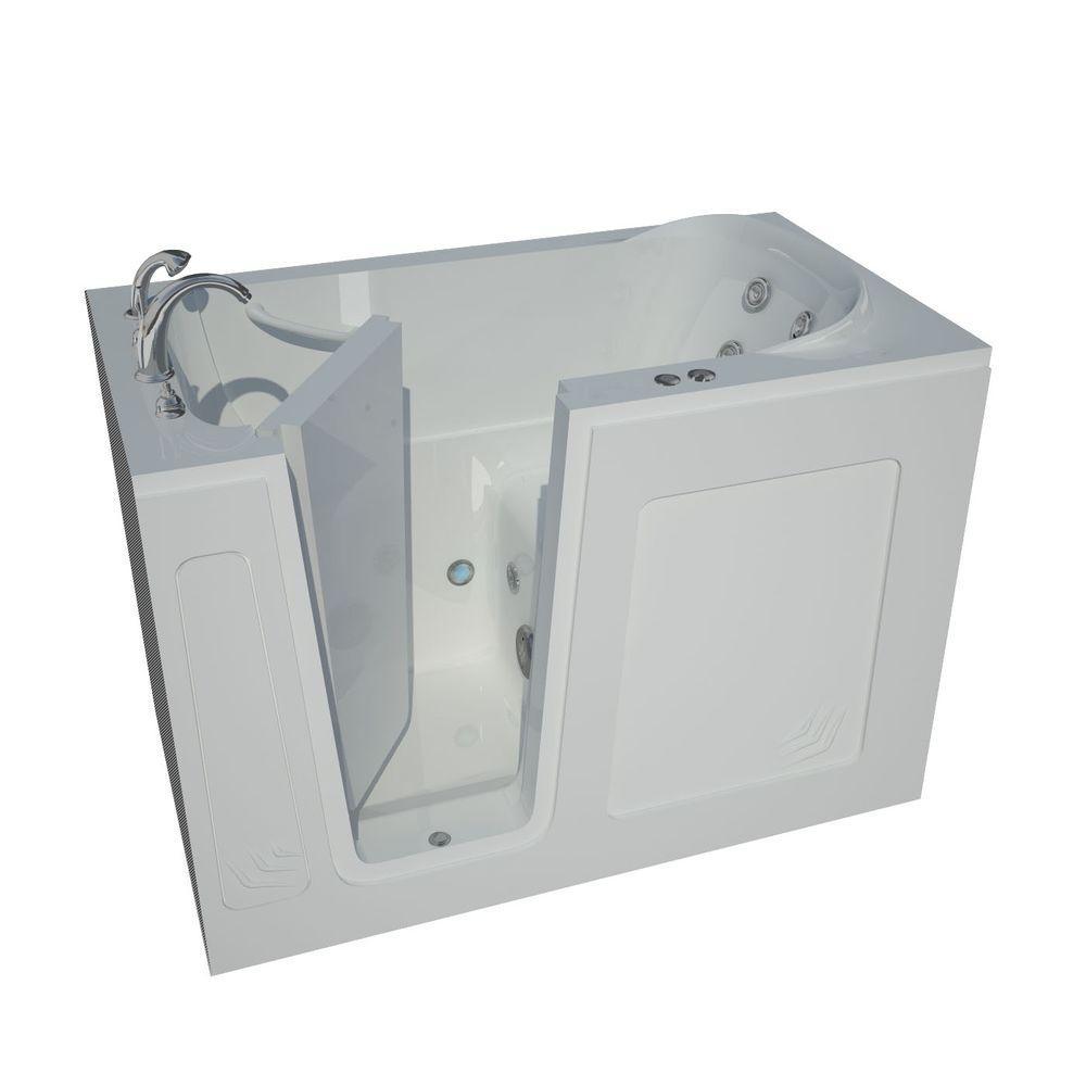 HD Series 54 in. Left Drain Quick Fill Walk-In Whirlpool Bath Tub with ...