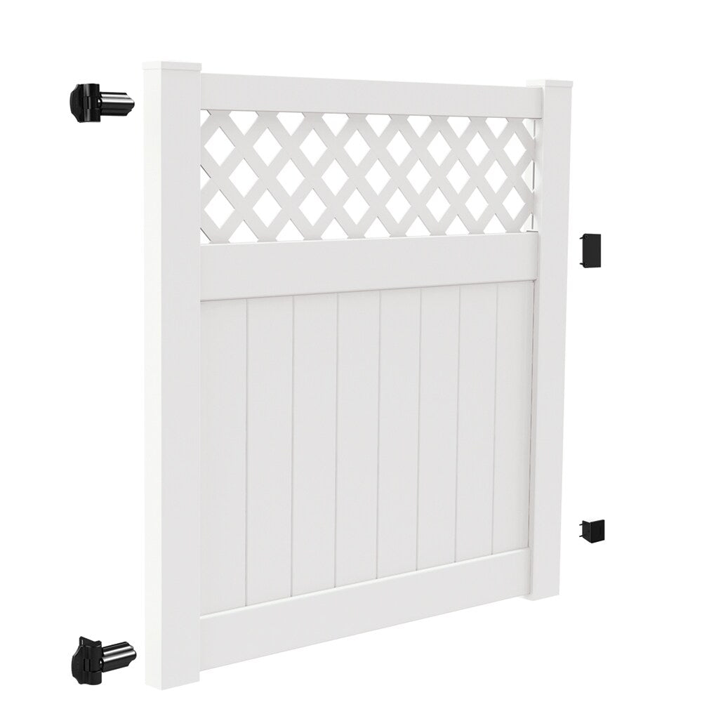 Freedom Gate Freedom Conway 5-ft H x 5-ft W White Vinyl Fence Gate Kit (Unassembled ...