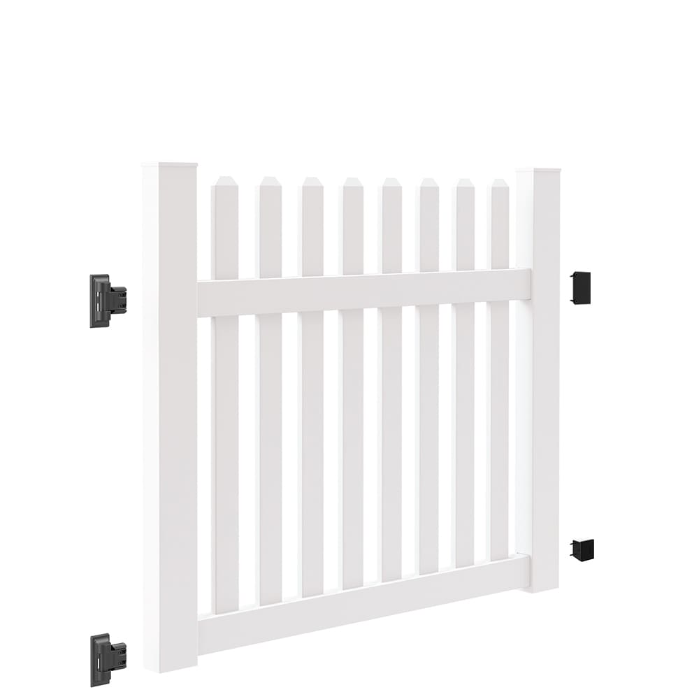 Freedom Gate Freedom Coventry 4-ft H x 5-ft W White Vinyl Fence Gate Kit (Unassembl ...
