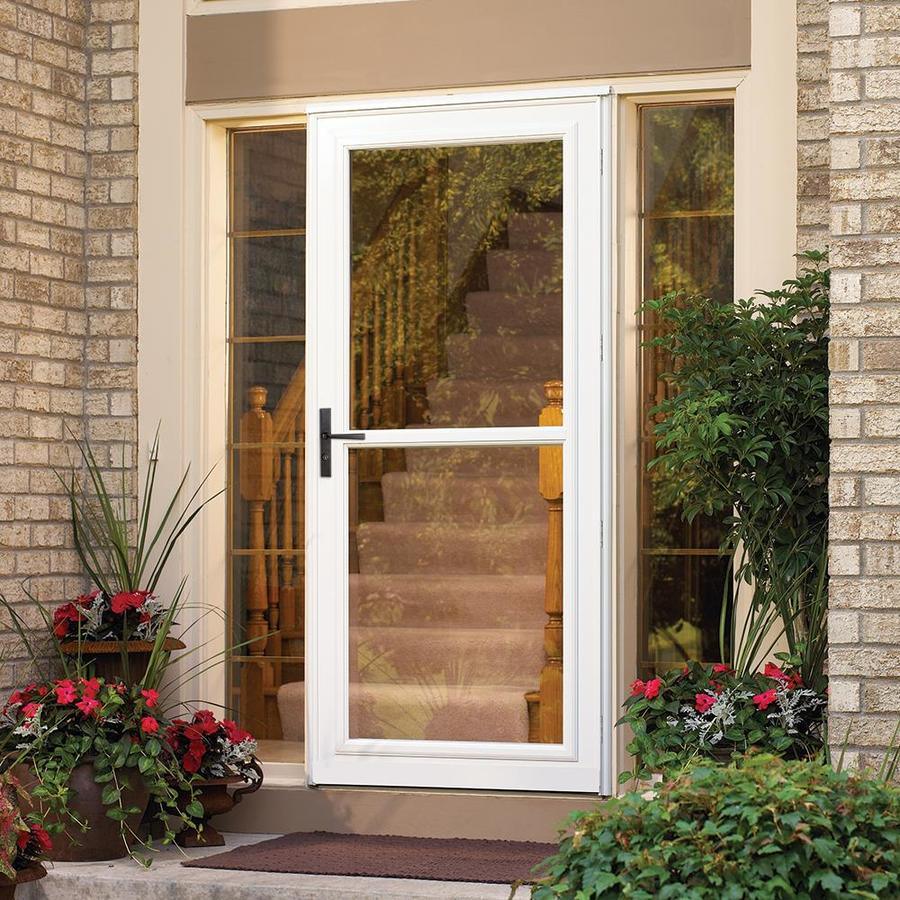 LARSON Tradewinds Premium 36-in x 81-in Graphite Full-View Aluminum St ...