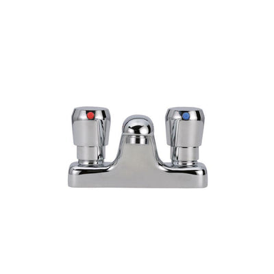 AquaSpec Single-Handle Metering Utility Faucet with Push-Button Handles in Chrome - Super Arbor