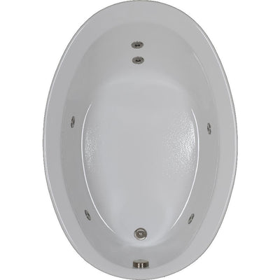 56 in. Oval Drop-in Whirlpool Bathtub in White - Super Arbor