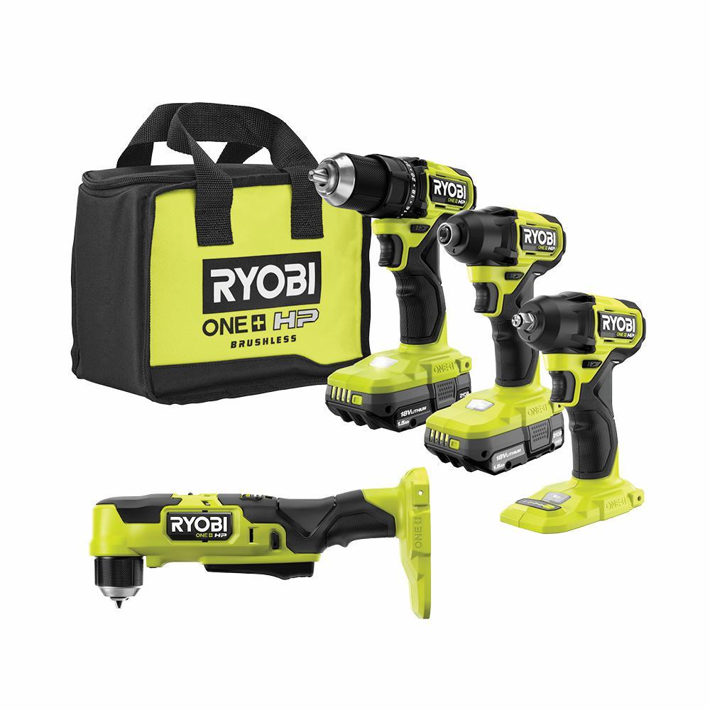 ONE+ HP 18V Brushless Cordless Compact 4-Tool Combo Kit with (2) 1.5 A ...