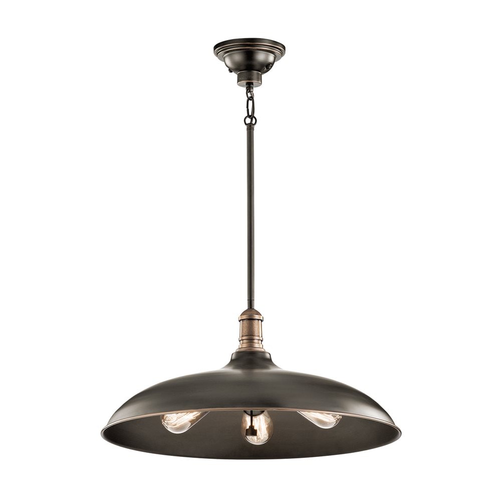 Kichler Cobson 3-Light Olde Bronze Traditional Bowl Medium Hanging Pen ...