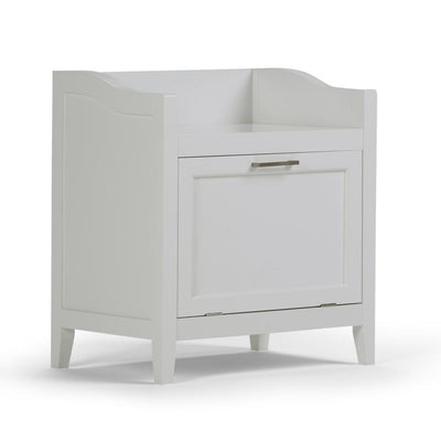 Mia 21.7 in. W x 24.2 in. H Storage Hamper Bench in Pure White - Super Arbor