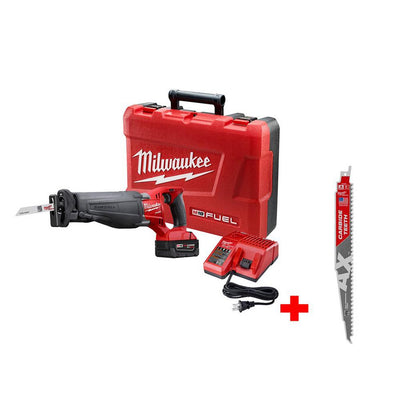 M18 FUEL 18-Volt Lithium-Ion Brushless Cordless Sawzall Reciprocating Saw Kit with Carbide Teeth The AX SAWZALL Blade - Super Arbor