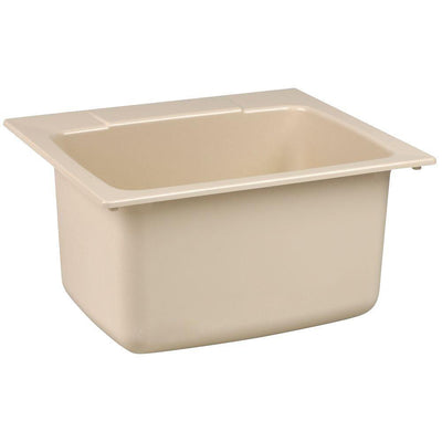 22 in. x 25 in. Fiberglass Self-Rimming Utility Sink in Bone - Super Arbor