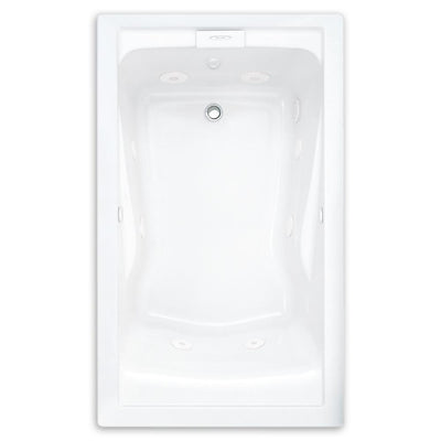 EverClean 60 in. x 32 in. Reversible Drain Whirlpool Tub in White - Super Arbor