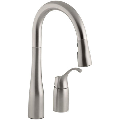 Simplice Single-Handle Pull-Down Sprayer Kitchen Faucet in Vibrant Stainless - Super Arbor