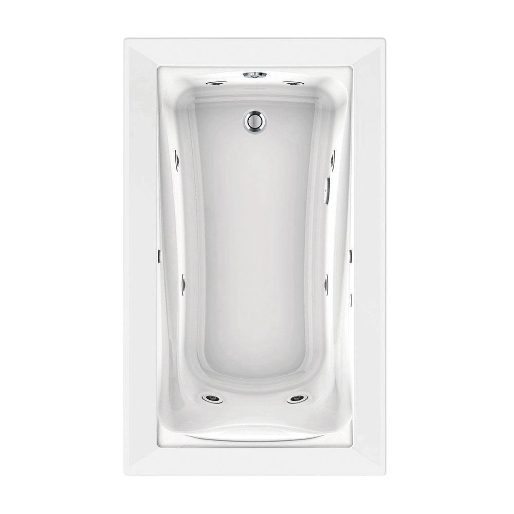 Green Tea 60 in. x 36 in. Reversible Drain EcoSilent EverClean Whirlpo ...