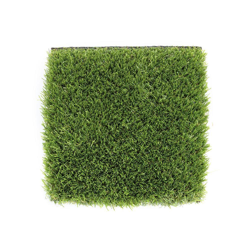 15 ft. W x Cut to Length Green and Tan Quick Draining Artificial Grass ...