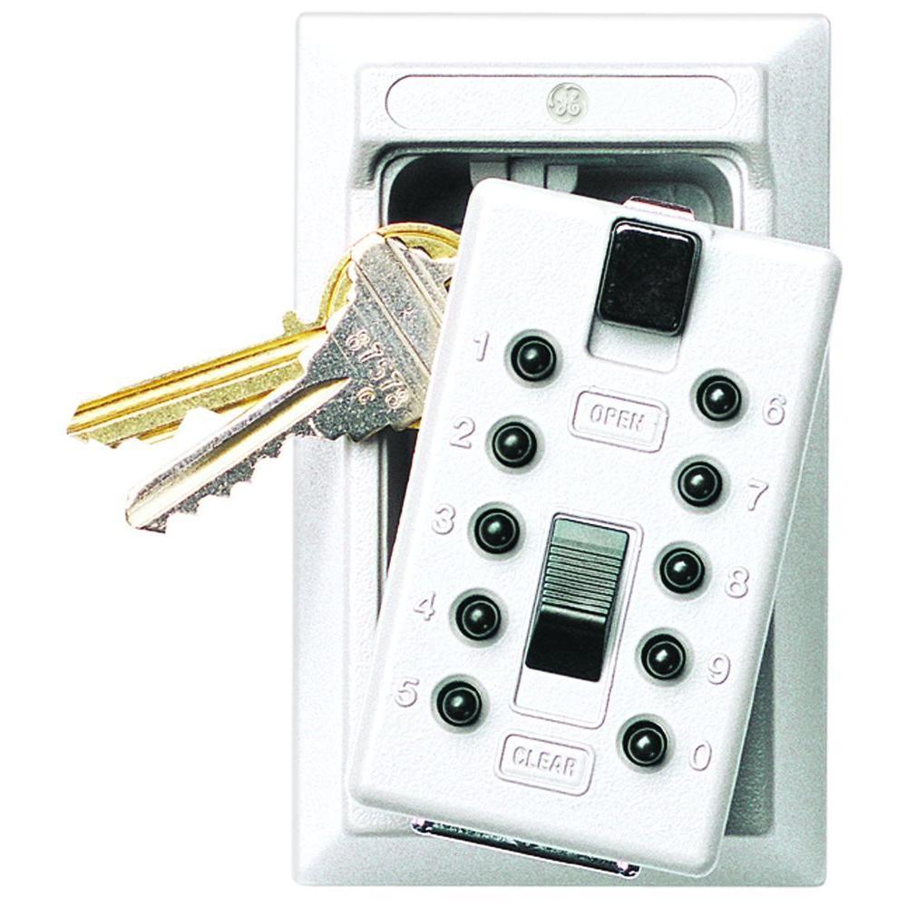 Mounted 5-Key Lock Box with Pushbutton Combination Lock, White – PROARB
