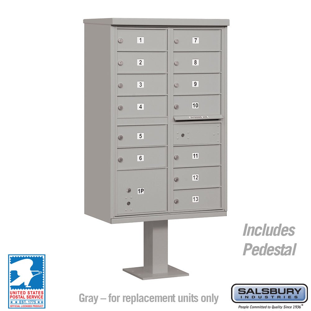 Purchase Unit Box Cluster Box Unit with 13 Doors and Parcel Locker in Gray with USPS Acc ...