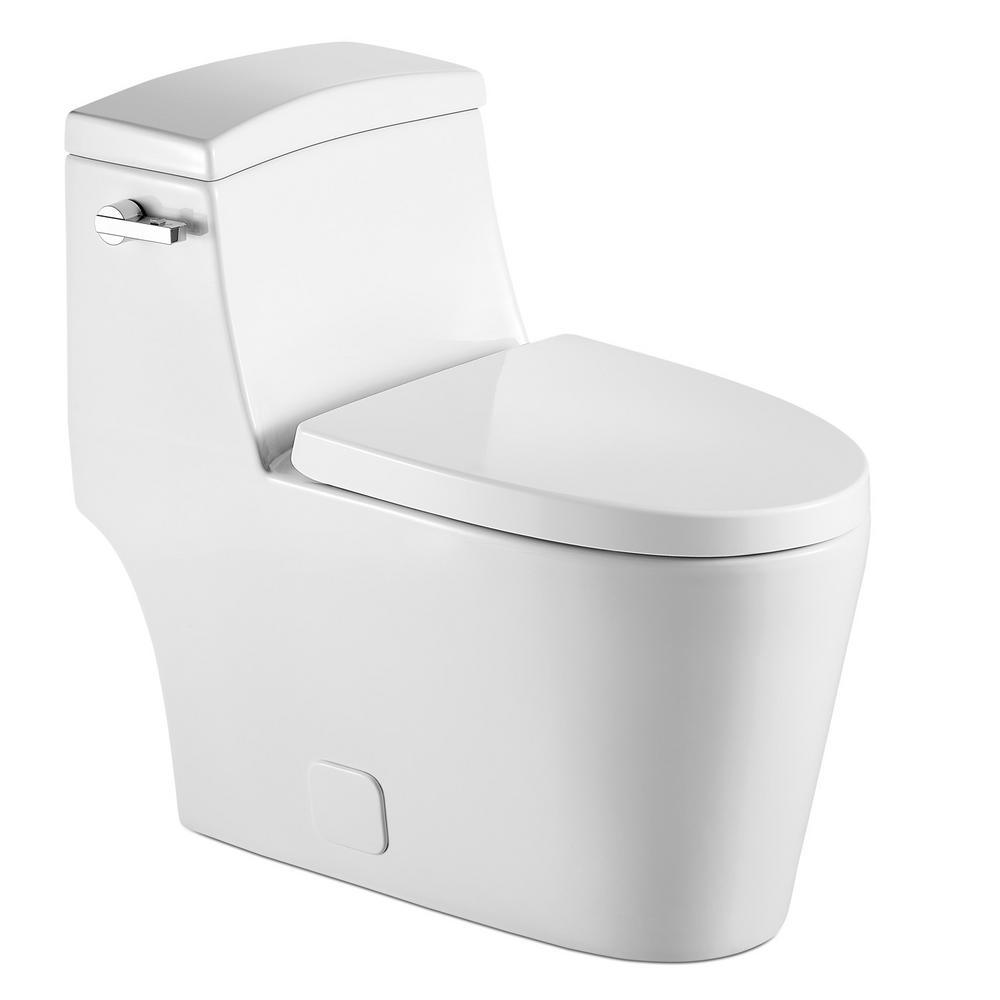 Modern White Round Ceramic Toilet 1.28 GPF Toilet 360 Vortex Flush Tec ...
