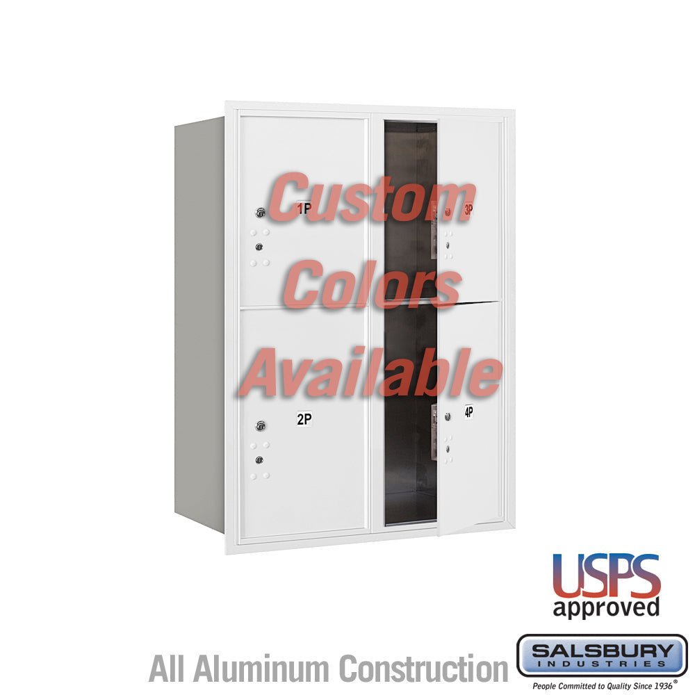 Recessed Mounted 4C Horizontal Mailbox with Parcel Lockers - Double Co ...