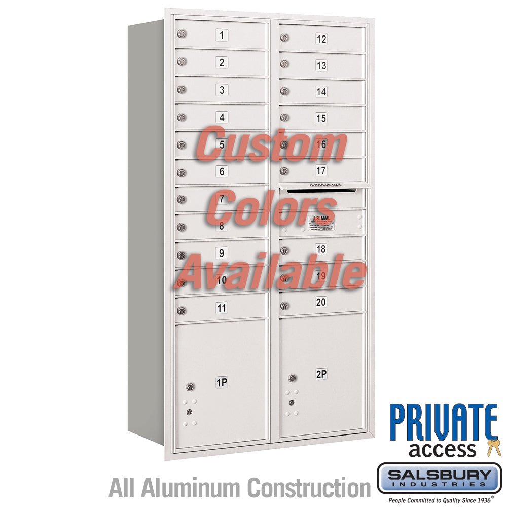 Recessed Mounted 4C Horizontal Mailbox with Rear Loading and Private A ...