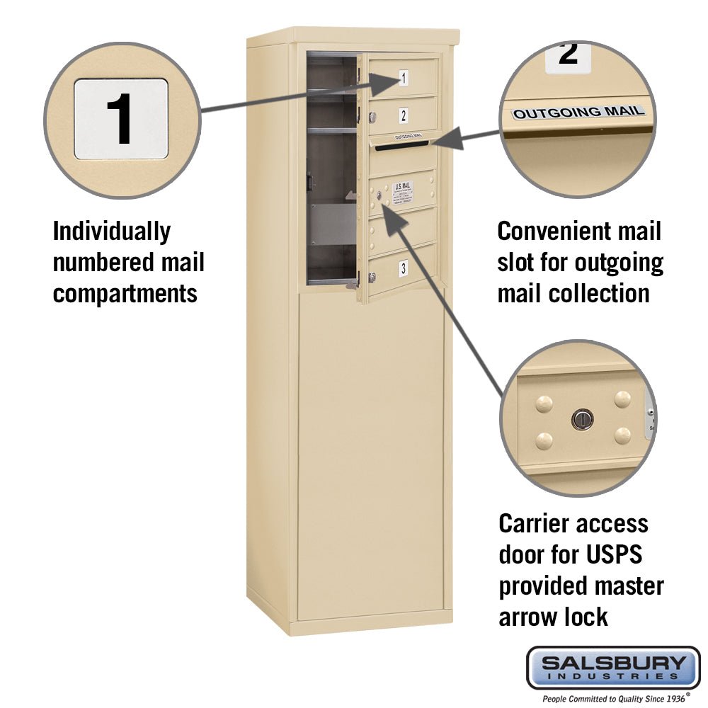 67 Mailbox 6 Door High Free-Standing 4C Horizontal Mailbox with USPS Access – PROARB