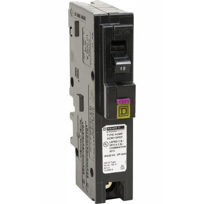 Homeline 15 Amp Single-Pole Plug-On Neutral Dual Function (CAFCI and GFCI) Circuit Breaker - Super Arbor