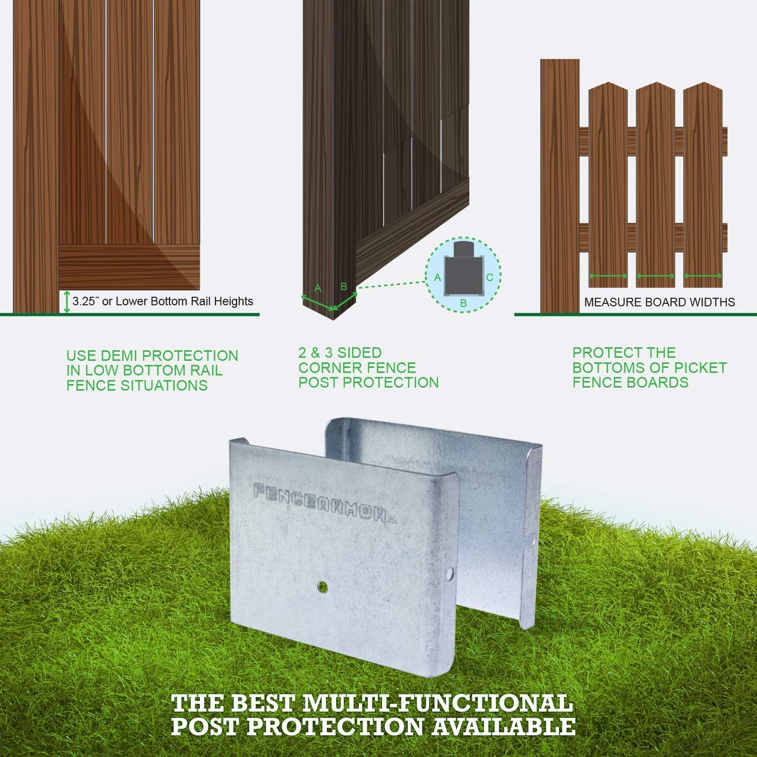 Fence Armor Demi Protection Post Guard 3.5-in Galvanized Steel Bracket ...