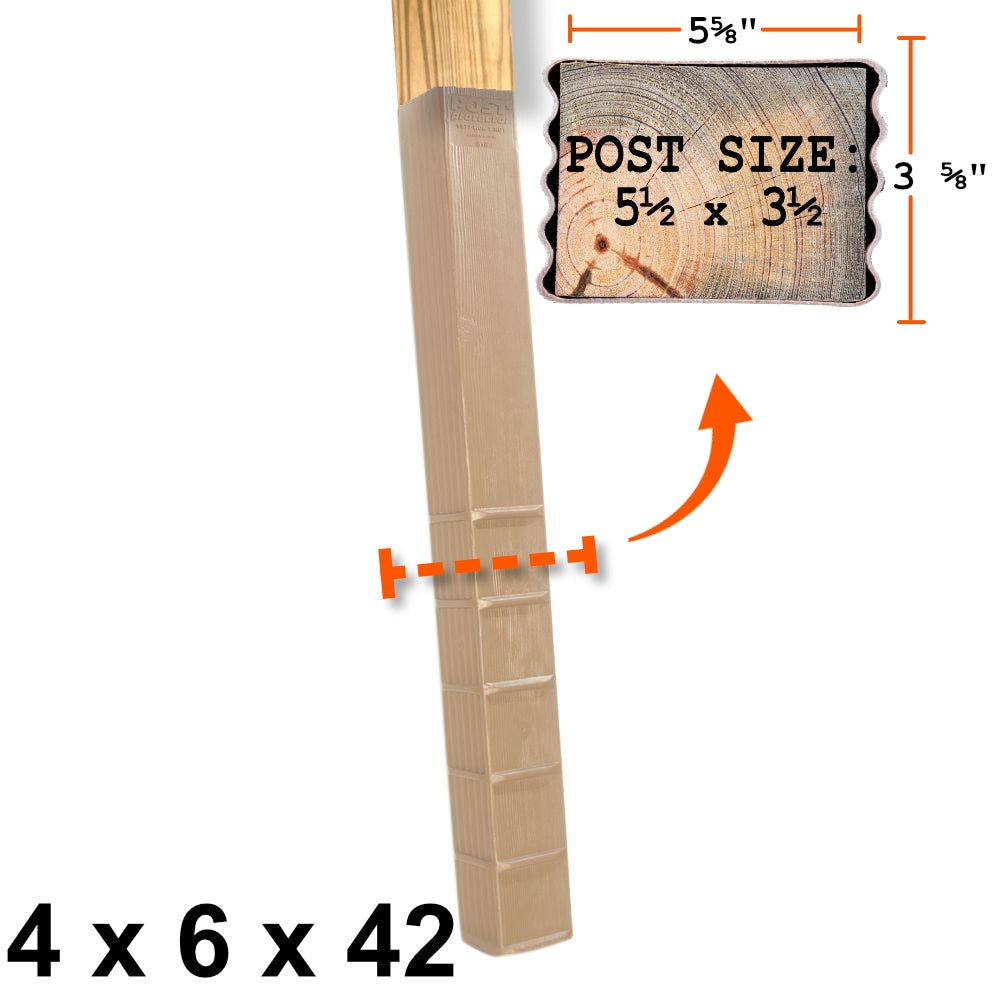Post Protector Decay Protection 5.5-in x 3.5-in x 3-1/2-ft Cedar Tone ...