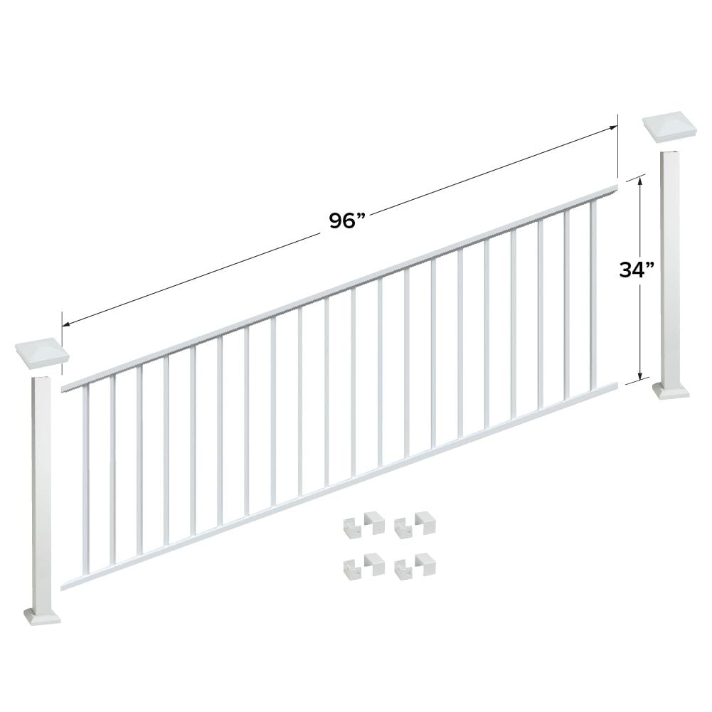 Fortress Building Products 8-ft x 34-in White Aluminum Deck Rail Kit ...