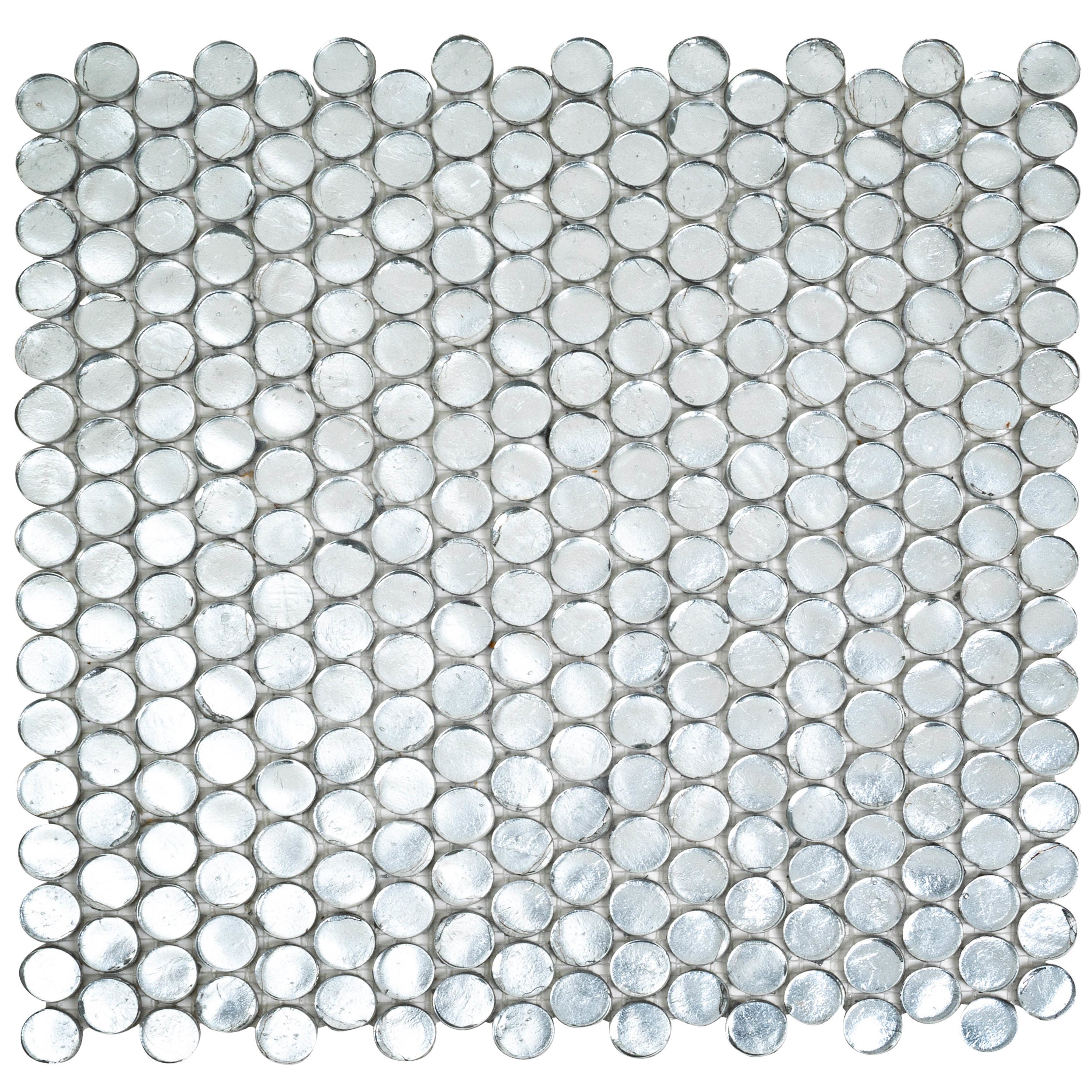 Apollo Tile (Sample) Majeste Dark Silver 4-in x 4-in Glossy Glass Penn ...