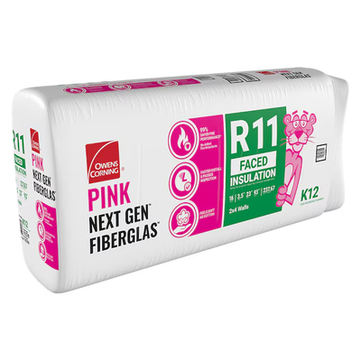 Owens Corning R-11 Kraft Faced Fiberglass Insulation Batts 3.5 in. x 23 in. x 93 in. (4 Bags)
