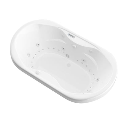 Ruby Diamond Series 5.9 ft. Center Drain Rectangular Drop-in Whirlpool and Air Bath Tub in White - Super Arbor