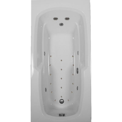 66 in. Acrylic Rectangular Drop-in Air and Whirlpool Bathtub in White - Super Arbor