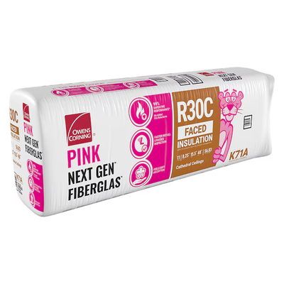 Owens Corning R-30 Kraft Faced Fiberglass Insulation Batts 8.25 in. x 15.5 in. x 48 in.