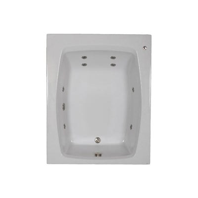 60 in. Rectangular Drop-in Whirlpool Bathtub in White - Super Arbor