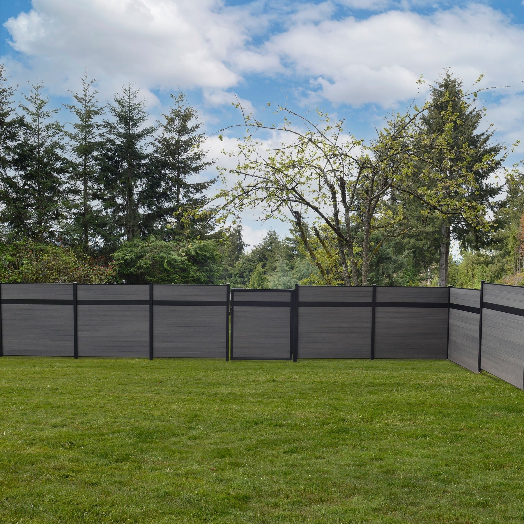 Infinity Fence Infinity Euro 6-ft H x 6-ft W Oxford Grey Privacy Composite Fence Pane ...