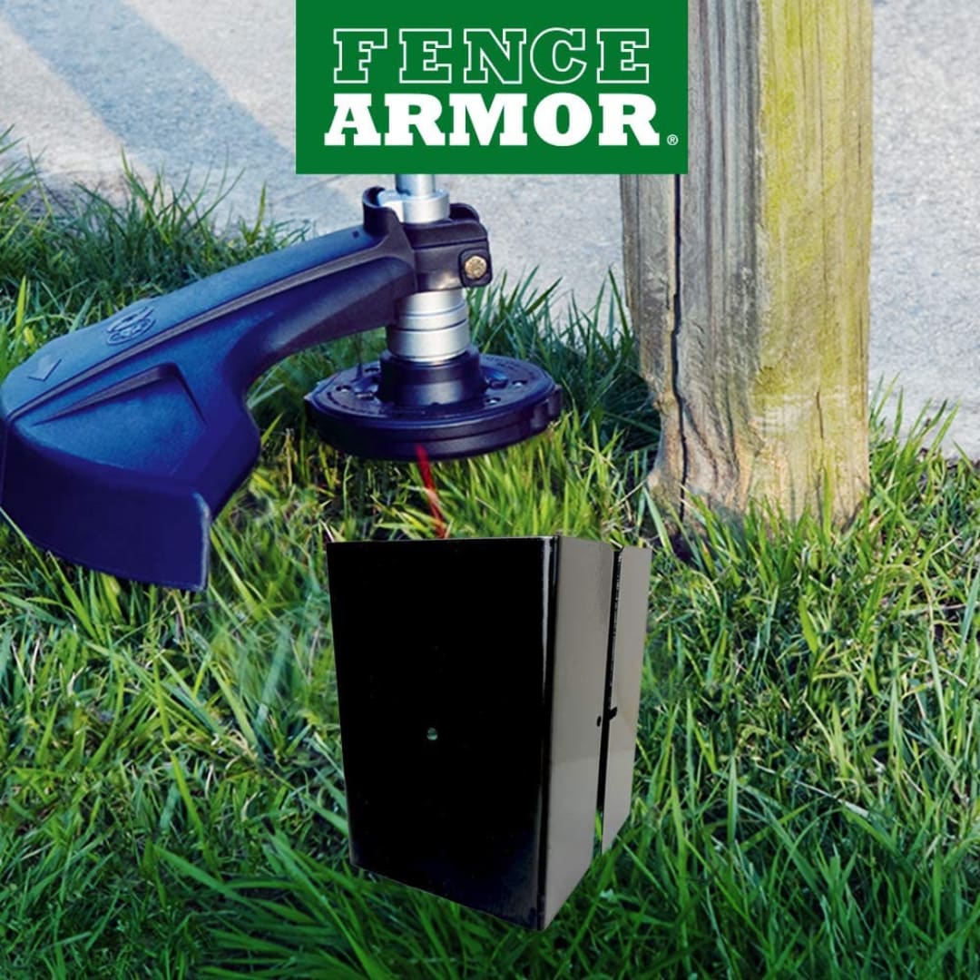 Fence Armor Pro Protection Post Guard 5.5-in Powder Coated Black Galva ...