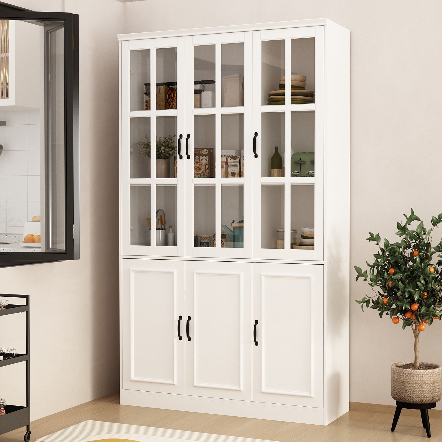 FUFU&GAGA 47.2-in W x 78.7-in H Mdf White Freestanding Utility Storage ...